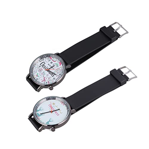 Mikikit Mode Freizeit Fröhlich Brief Jungen Weihnachten Quarz Elegant Armbanduhr Muster Uhr Und Blatt Studenten Weihnachts Präsente von Mikikit