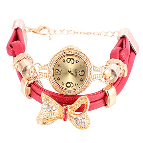 Mikikit Trendige Armbänder Modearmband Für Rote Stilvolle Uhr Weibliches Kreatives Geschenk Frauengeburtstag Damenarmband von Mikikit