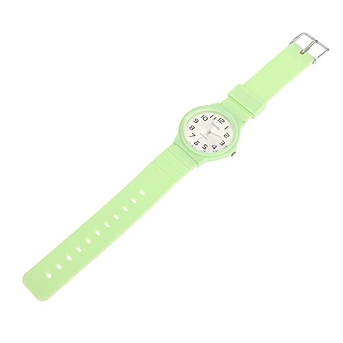 Mikikit Modischer Wasserdichter Kinderquarzuhr Für Mädchen Und Jungen Einstellbare Minimalistische Armbanduhr Weiß Und Matcha-grün Für Schule Und von Mikikit