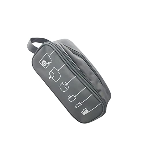 Mikikit Multifunktions Aufbewahrungstasche Für Zubehör Tragbare Kabeltasche Mit Reißverschluss Organizer Für USB Kabel Powerbank Und Kopfhörer Grau von Mikikit
