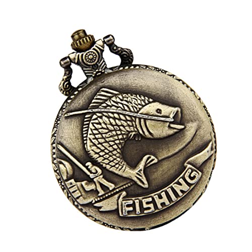 Mikikit 1stück Vintage Taschenuhr Mit Relief-Design Bronze Klassischer Quarzmechanismus Tragbare Halskette Perfektes Für Damen Und Stilvolle Retro-taschenuhr von Mikikit