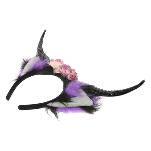 Mikikit Ox Horn Haarband für Halloween Cosplay Party Teufelshorn Stirnband für Damen Herren Vielseitiges Kostümzubehör für Maskerade Karneval von Mikikit
