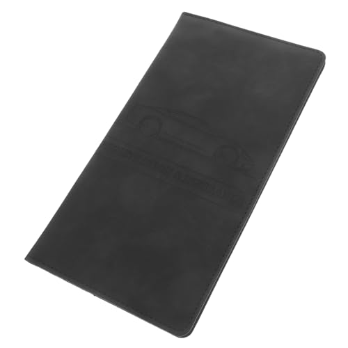 Mikikit PU Fahrzeugscheinetui Langlebiges Kreditkartenetui Multifunktionale Versicherungskartenhülle Robustes Auto Dokumententasche Schwarze Lange Geldbörse für Sichere Aufbewahrung von Mikikit