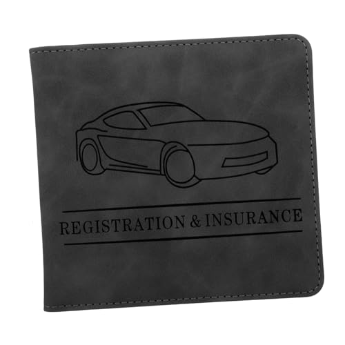 Mikikit PU Kfz Zulassungsschutz Hülle Langlebiger Auto Dokumenten Organizer mit Mehreren Kartenfächern Schutz für Führerschein Kreditkarten und Versicherung für und Fahrzeughalter von Mikikit