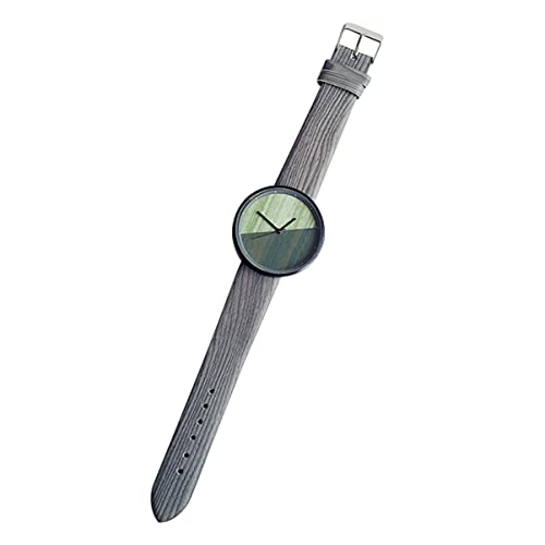 Mikikit Freizeituhr Pu Leder Herren Wind Geburtstag Für Armbanduhr Kalt - Muster Holz Einfach Uhr Geschenk X. X. cm Damen Grau Herren Graffiti Handgelenk Herrenuhren von Mikikit