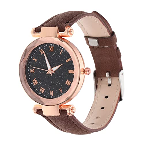 Mikikit Quarz Damenuhren Verstellbare Lederuhr Damen Gürteluhr Lederuhr Für Damen Armbanduhr Für Damen Weibliche Lederuhr Frauen Verstellbare Uhr Dekorationen Mädchen Student Quarz von Mikikit