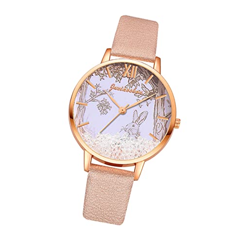 Mikikit 1stk Quartz Uhr Uhrenarmbänder Aus Leder Für Damen Schlaguhr Kaninchen Beobachten Kaninchen-quarzuhr Kaninchenuhren Für Frauen Modeuhr Uhr Für Mädchen Armband Kleinkind Niedlich von Mikikit