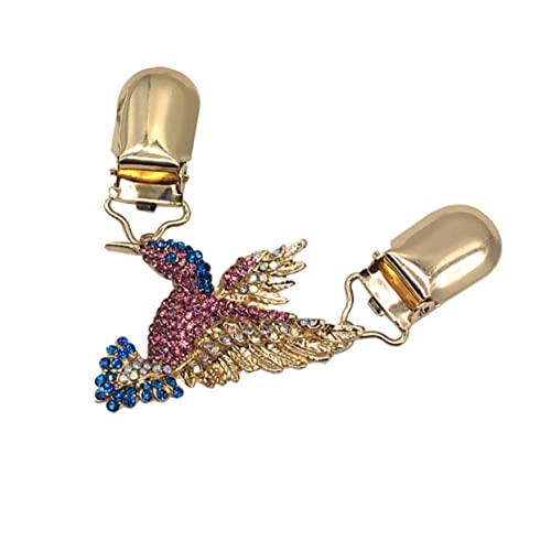 Mikikit Retro Damen Kragen Clip mit Farbigen Strasssteinen Modischer Tiermuster Broschen Anstecker aus Vielseitiger Schal und Pulloverclip für Hemden Strickjacken Tücher und Kleider von Mikikit