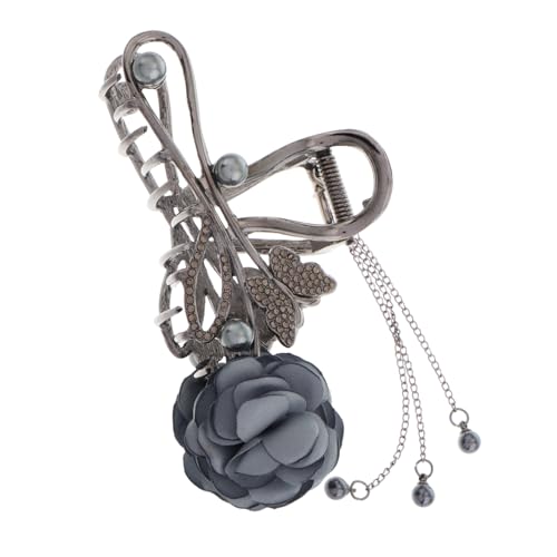 Mikikit Rosenhaarspangen Für Damen Aus Metall Mit Rosenblüte Und Strass Rutschfester Pferdeschwanzhalter Haarklammern Für Frauen Und Mädchen von Mikikit