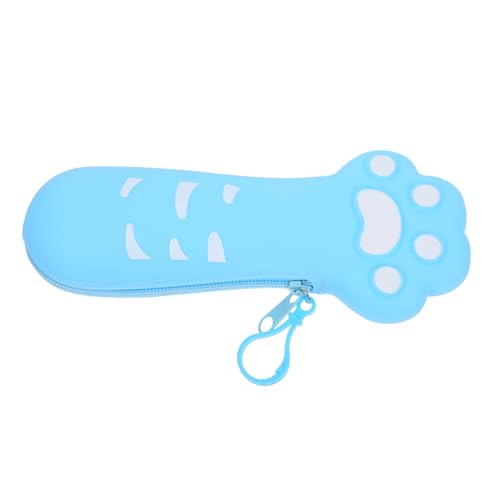Mikikit Silikon Federmäppchen Katzenpfote Leicht Tragbar Langlebig Robust für Schule Ästhetisch Pencil Pouch für Büro Reise und Schreibwaren Organizer von Mikikit