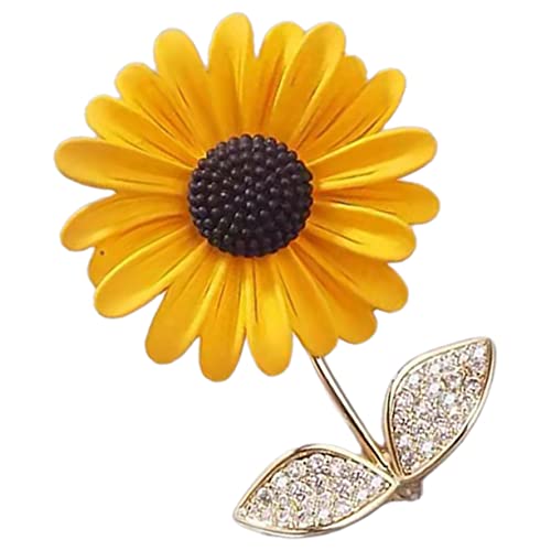 Mikikit Sonnenblumen Brosche Damen Anstecknadel Schmuck Dekorative Pins für Kleidung Schal Hut Verarbeitung Langlebiger Elegantes für Damen Vielseitiges Accessoire von Mikikit