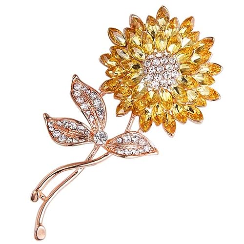 Mikikit Sonnenblumen-strassbrosche Aus Legierung Dekorative Anstecknadel Für Kleidung Hüte Schals Attraktiv Und Langlebig von Mikikit