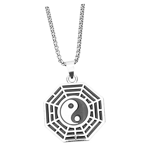 Mikikit Stilvolle Tai Chi Anhänger Kette aus Titanstahl Leicht Modisch Langlebig Unisex Schmuck für Damen und Herren Vielseitig Kombinierbar für Alltag und Besondere Anlässe von Mikikit