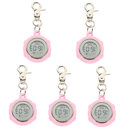 Mikikit Stoppuhr Zubehör Uhren 5st Uhr Ansteckuhr -Abzeichen Taschenuhren Für Herren Schlüsselanhänger Hängende Uhr Brustuhr Hängendes Glas Fräulein Schnalle von Mikikit