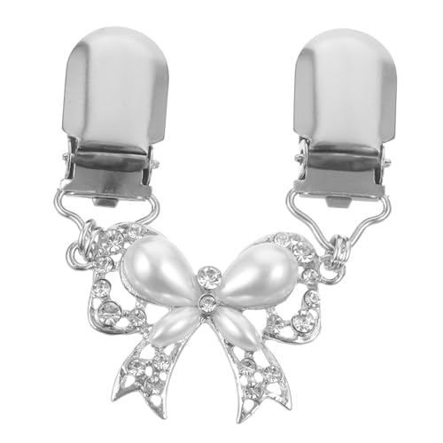 Mikikit Strickjacken Clip mit Schleifen Design Kleidungsclip aus Legierung Leichter Cardigan Verschluss Jackenspange für Damen Vielseitiger Mode Broschenclip für Pullover und Schals von Mikikit