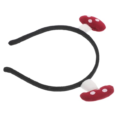 Mikikit Süßes Pilz Stirnband für Mädchen Weiches Stoffhaarband Charmanter Look für Party Alltag Hochzeit von Mikikit