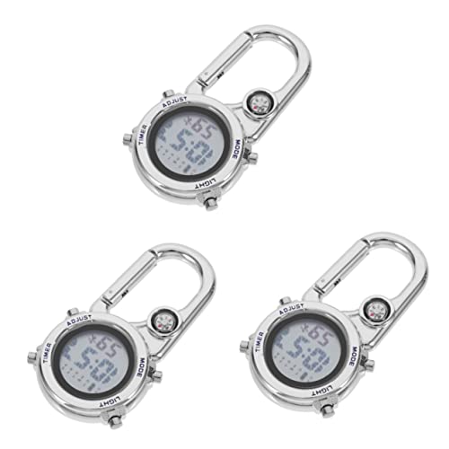 Mikikit Taschenuhr 3-Teiliger Köche-Backer Für Mit Dunklem Gürtel Kompass-Rückenclip Datumsfelsenschnalle Alarmclip Wandern Camping Leuchtend Blau Taschenuhr Multifunktional von Mikikit