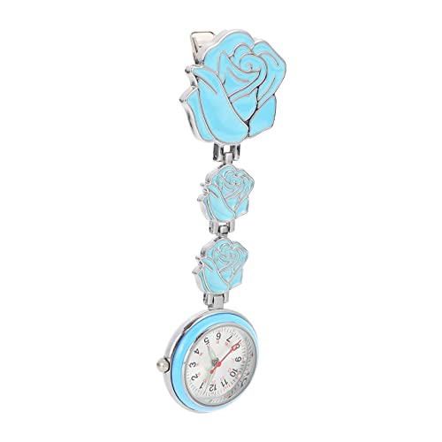 Mikikit Titel Blumendesign Krankenschwesteruhr Für Damen Einziehbare Fob Taschenuhr Mit Leuchtenden Ziffern Für Pflegekräfte Und Studierende von Mikikit