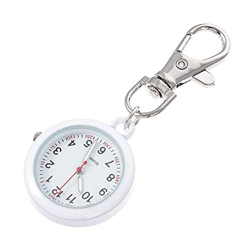 Mikikit 1stk Uhr Taschenuhren Für Damen Abschluss Geschenk Uhr Geldbörse Hängende Schwesternuhr Weiß Großes Zifferblatt Gürtel Spiegelmaterial: Plexiglasspiegel Fräulein von Mikikit