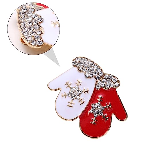 Mikikit Teiliges Weihnachtsbroschen mit Funkelnden Strasssteinen Handgefertigte Legierungs Broschen in Zufälligen Farben Glocken und Schneemann Motiven Modischer Schmuck Zufällige Farbe von Mikikit