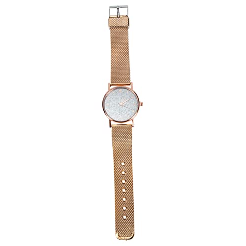 Mikikit Damen Quarzarmbanduhr Mit Verstellbarem Silikonarmband Stilvolle Und Tragbare Uhr Im Minimalistischen Design Für Alltag Und Business Glänzendes Gehäuse Roségold Und Silber von Mikikit