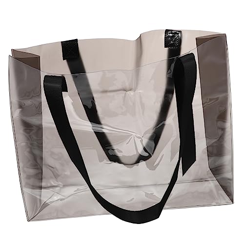 Mikikit Tragetasche Schultertasche Damen PVC Transparent Groß 35X29X9Cm Umhängetasche mit Reißverschluss Organizer für Arbeit Strand Reisen Aufbewahrungstasche von Mikikit