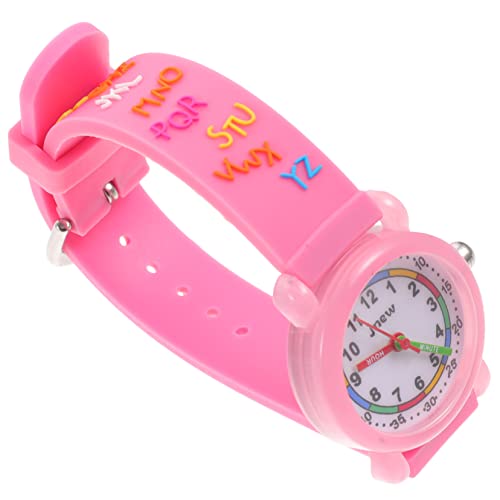 Mikikit Kinderuhr Modische Uhr Dekorative Armbanduhr Kinder Armbanduhr Entzückende Cartoonuhr Einfache Studentenuhr Für Kinder Ansehen 3D Ansehen Mädchen Legierung Schmücken Buchstabe von Mikikit