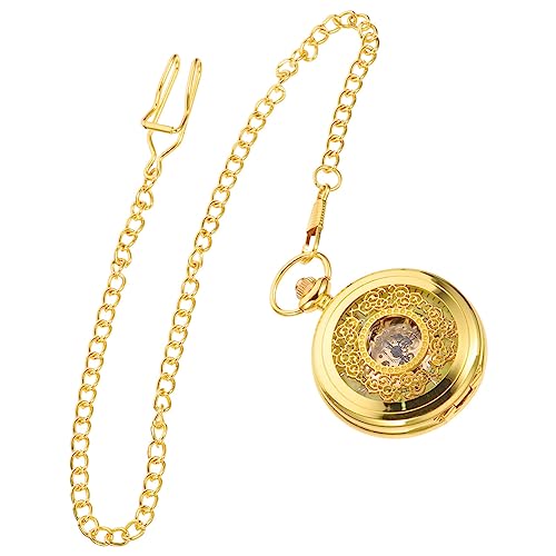 Mikikit Retro Mechanische Taschenuhr Mit Römischen Ziffern Und Skeletton-zifferblatt Edle Vintage Uhr Für Herren Und Damen Für Sammler Und Liebhaber Antiker Uhren von Mikikit