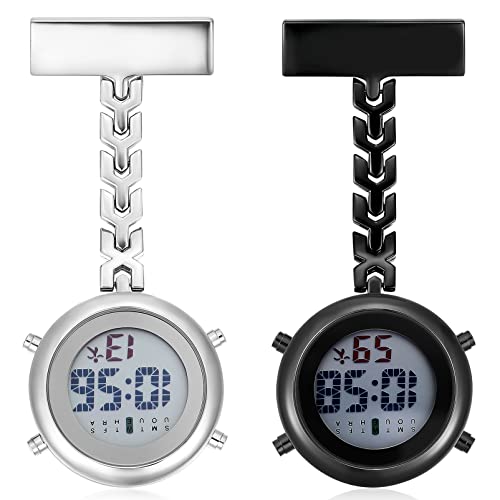 Mikikit Uhrenanhänger Zum Anstecken Multifunktionale Taschenuhr für Damen und Herren Tragbare Uhr -Stunden-anzeige von Mikikit