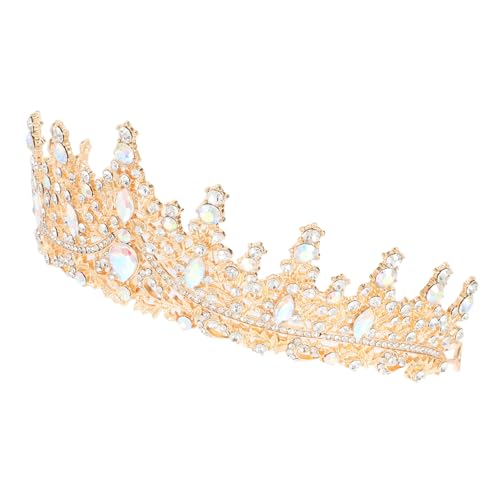 Mikikit Vintage Barock Tiara Brautkrone mit Strass für Hochzeit Abschlussball Party Vielseitiger Haarschmuck Leichter Komfortabler Kopfschmuck aus Langlebiger von Mikikit