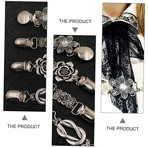 Mikikit Vintage Cardigan Clips Teiliges aus Metall Retro Strickjacken und Schalclips Starke Rostfreie Klammern für Pullover Westen Umhänge Jackenverschlüsse für Damen von Mikikit