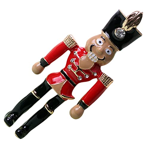 Mikikit Weihnachtliche Nutcracker Brosche Anstecknadel mit Feiner Verarbeitung Niedliche Soldatendesign Kleidungsschmuck für Frauen für Mantel Schal und Taschen Tragbar und Sicher von Mikikit