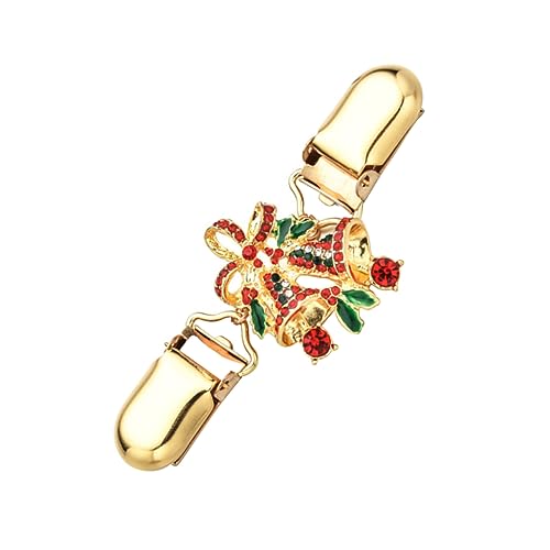 Mikikit Weihnachtlicher Pullover Clip mit Strasssteinen Vintage Cardigan Clip Brosche Einfacher Anstecker für Kragen Schal und Jacke Festliches Schmuckaccessoire für Weihnachtsfeier und von Mikikit