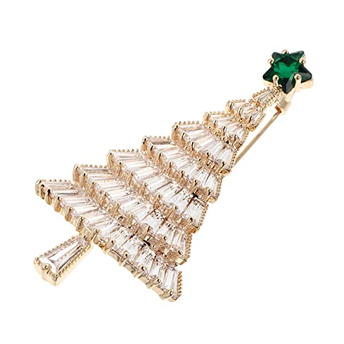 Mikikit Weihnachtsbaum Brosche aus Langlebiger Legierung mit Funkelndem Leichter Xmas Breastpin für Damen Modisches Weihnachtsdeko Accessoire zu Festen und Partys von Mikikit