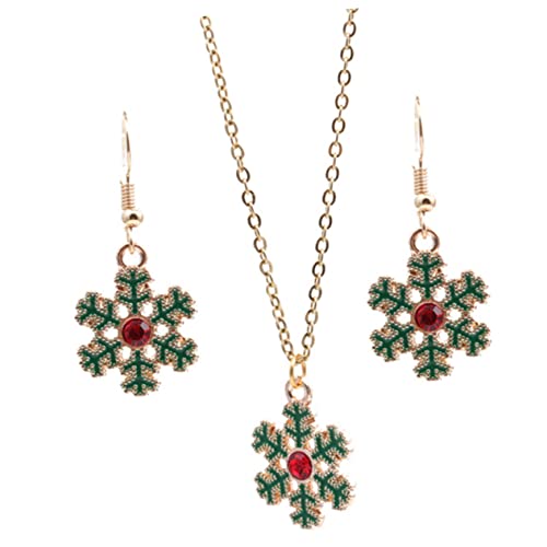 Mikikit Weihnachtsschmuck Schneeflocken Ohrringe und Halskette Farbenfrohe Weihnachtskette Dangle Ohrringe für Damen und Mädchen Festliche Schmuck Accessoires für Party und Feier von Mikikit