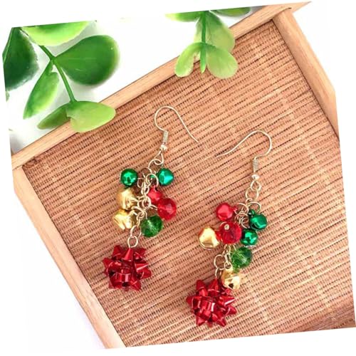 Mikikit Weihnachtsschmuck Set Blumen Glocken Halskette Armband Ohrringe Damen Festliche Accessoires von Mikikit