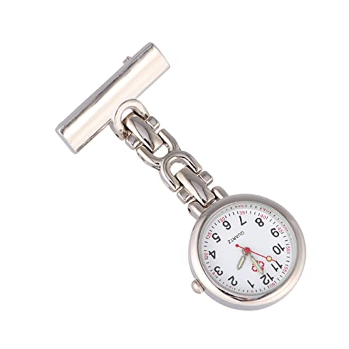 Mikikit Schwesternuhr Anstecknadel Brosche Tragbar Medizinische Krankenschwester-taschenuhr Zum Aufhängen Retro- Für Kleidung Weiß von Mikikit