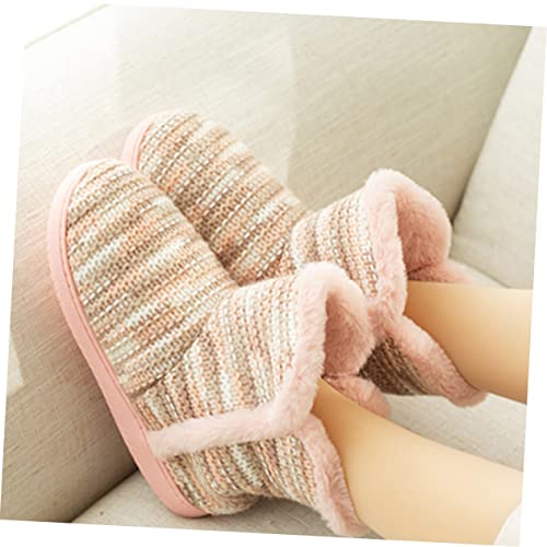 Mikikit Winter Hausschuhe Damen mit Rutschfester Dicker Sohle Warme Schneestiefel für Zuhause Bequemes Fußbett und Langlebige Winterboots für Kalte Tage von Mikikit