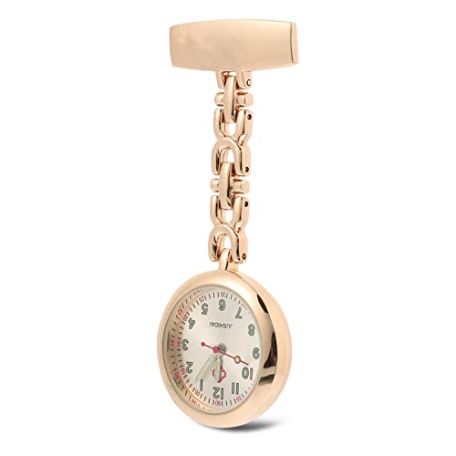 Mikikit Leuchtende Taschenuhr Für Krankenschwester Brosche-Design Tragbar Uhr Für Damen Praktisch Für Ärzte Und Sanitäter von Mikikit