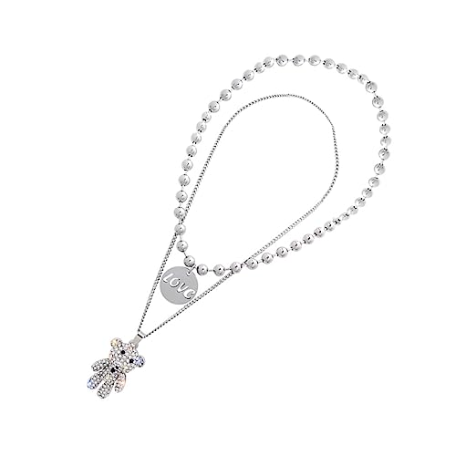 Mikikit Zartes Teiliges Little Bear Halsketten für Damen Leichter Kompakter Halsschmuck mit Funkelndem Bär Anhänger Vielseitig Kombinierbar für Partys und Alltagslooks von Mikikit