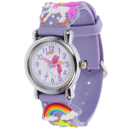 Mikikit Zeichentrickuhr Für Kinder Mädchenuhren Im Alter Von 5-7 Karikatur Mädchen Präsentiert Kinderuhren Für Mädchen Im Alter Von 5-7 Jahren Kieselgel Schüler Anschauen Leicht von Mikikit