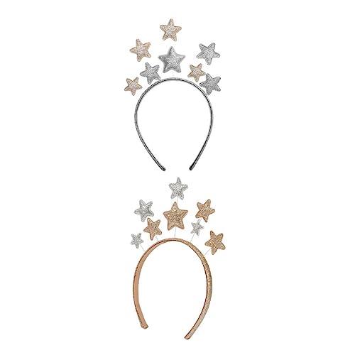 Mikinona 2stücke Stirnbänder Für Mädchen Mit Glitzer-stern-verzierung Langlebiges Eisenmaterial Kreative Kopfbedeckungen Für Partys Geburtstage Und Feiertage von Mikinona