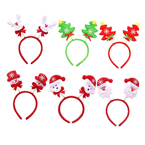 6St Weihnachtsstirnband weihnachtskopfbedeckung kopfbedeckung Weihnachtsstirnbänder Kinder-Tiara weihnachtsverkleidung weihnachts verkleidung haarschmuck Weihnachtshaarreifen Stoff Mikinona von Mikinona