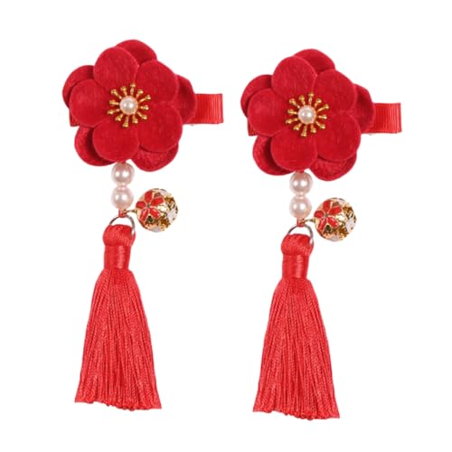 Mikinona 1 Paar Haarnadel Haarspange Blumenspange Haarschmuck Für Baby-mädchen Japanisch Haarschmuck Aus Perlen Haaraccessoires Haarklammern Filz Die Blumen China Kind Rot von Mikinona