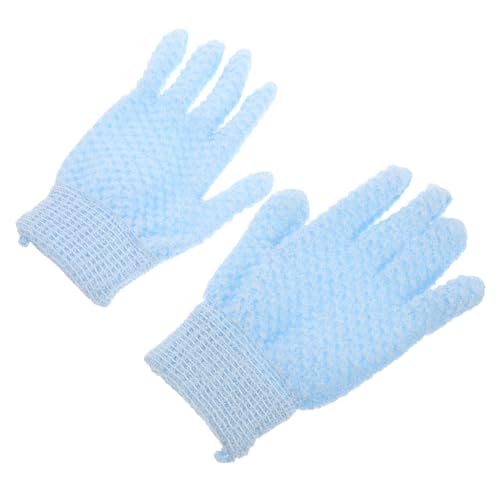 Mikinona 1 Paar Handschuhe schrubben duschzubehör massagehandschuhe Entspannungshandschuhe Hautmassage Handschuhe Peeling-Duschhandschuhe für Frauen Duschhandschuhe Schrubber Nylon Sky-blue von Mikinona