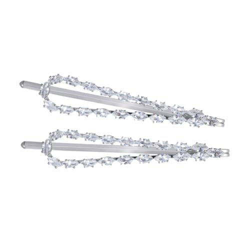 Mikinona 1 Paar Kristall-zirkonia-haarspange Haarspangen Aus Metall Für Damen Schleife Haarspangen Kopfschmuck Für Mädchen Diamanthaar Diamant-haarspange Haarnadel Haarschmuck Fräulein von Mikinona