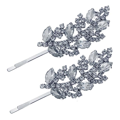 Mikinona 1 Paar Haarspange Mit Strass Haarspange Haarschmuck Blatt Strass Haarspange Diademe Für Frauen Hinterlässt Haarspangen Silberne Haarspange Kamm Hochzeit Braut Zinklegierung von Mikinona