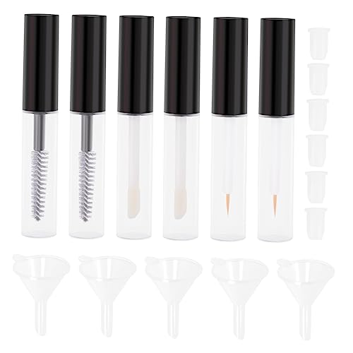 Mikinona 1 Satz Mascara-applikator Wimperntusche Mit Tube Behälter Für Wimperncreme Flasche Mit Flüssigem Eyeliner Wimpernbürste Mascara-behälter Leer Maskara Kombination Runden Plastik von Mikinona