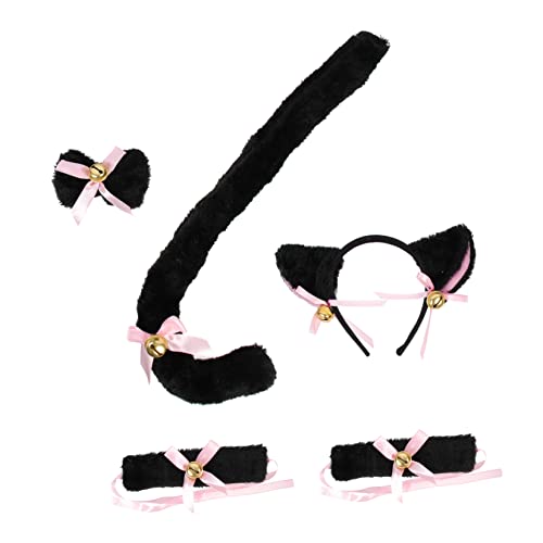 Mikinona 5pcs Katze Tier Haustier Zubehör Katze Kostüme Requisiten Stirnband Fliege Set von Mikinona