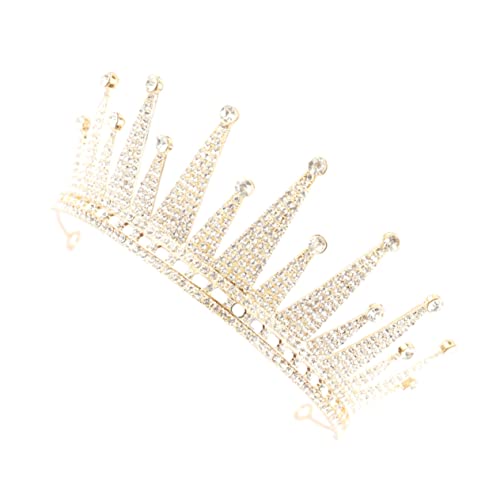 Mikinona 1stück Goldene Hochzeit Krone Charmantes Haarschmuck Für Braut Eleganter Kopfschmuck Mit Strass Für Hochzeitskleid Und Fotografie Perfektes Accessoire Für Unvergessliche von Mikinona